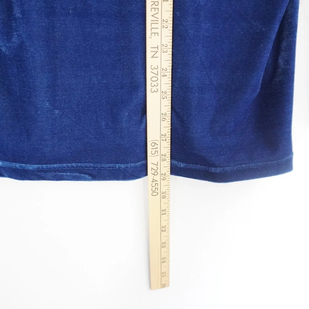 VTG City Hearts Blue Velvet Pant Set Long Sleeve Top‎ Matching Set Mature Party - Picture 9 of 14